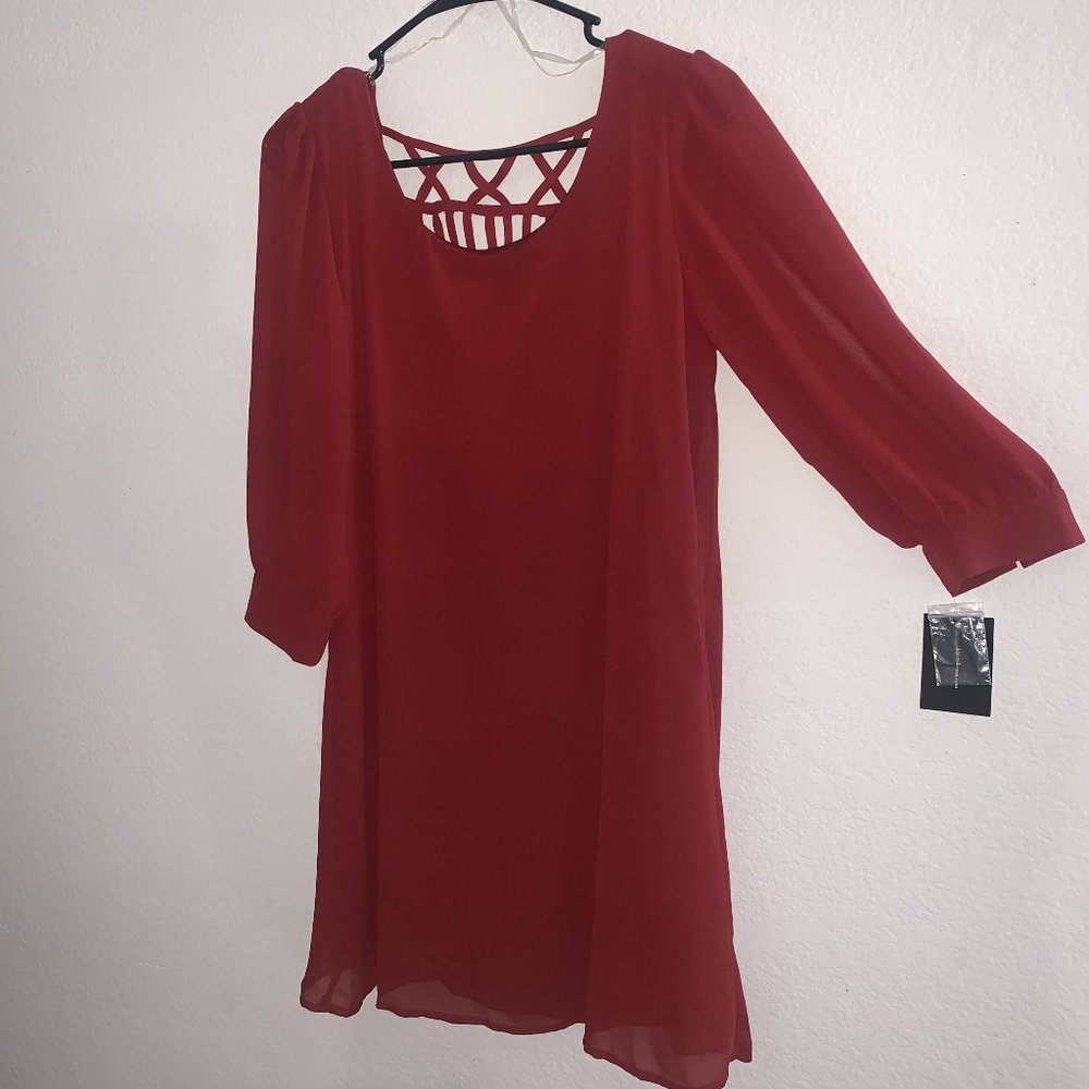 Wine Chiffon Style Dress